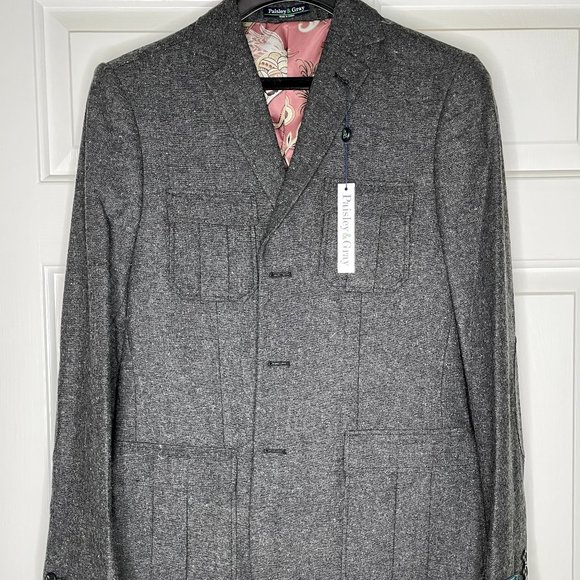 Paisley & Gray Suits & Blazers Paisley Gray Field Military Suit